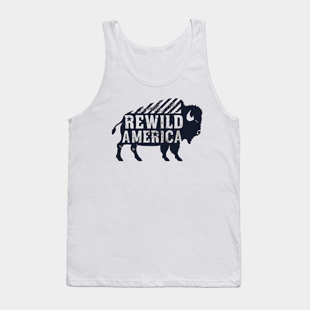 Rewild America American Bison/Buffalo Tank Top by IllustrasAttic